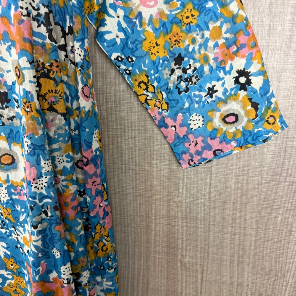Natural Life Blue Floral Boho Mini Swim Cover Up In A Bag Tunic Size Medium - Picture 7 of 12